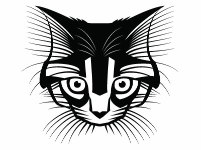 Cat Black and White Vector animal cat cat drawing drawing illustration monochrome pet vector