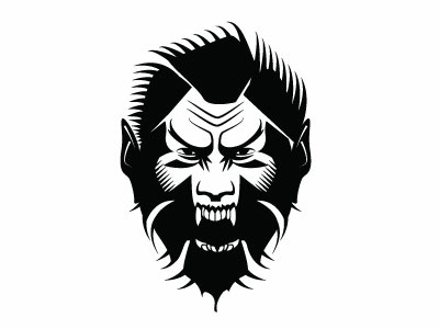 Wolfman vector image animal drawing illustration monochrome vector