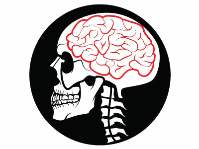 Skull and Brain Vector brain drawing illustration monochrome skull vector