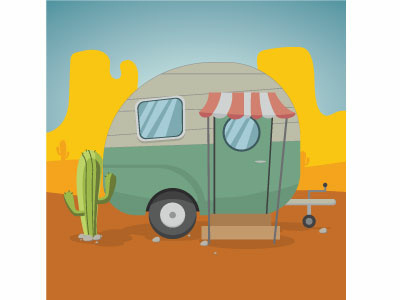 Camper Vector Clip Art