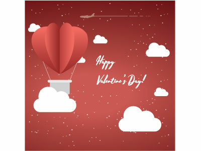 Valentine's Day Vector Image air balloon background background art drawing illustration valentine day vector