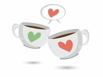 Love Mugs Vector Image coffee drawing illustration mug valentine day vector