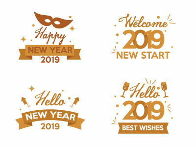 New Year 2019 Labels Vector Image 2019 badges drawing illustration labels new year stickers vector