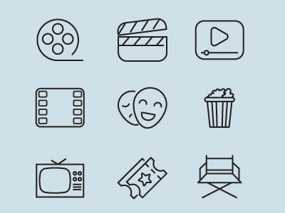 Movie icons vector pack by Vectorportal on Dribbble