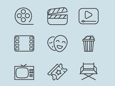 Movie icons vector pack