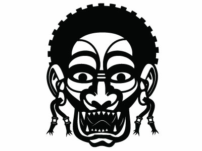 Tribal Mask Vector Image drawing illustration mask monochrome tribal vector