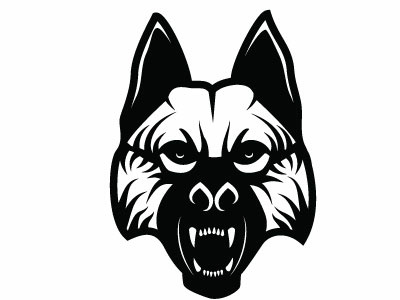 Rabid Dog Vector Image animal animal and pet dog drawing illustration monochrome vector