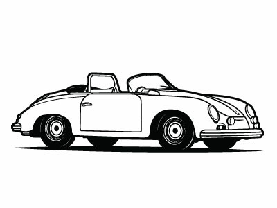 Old-Timer Car Vector Image car drawing illustration monochrome retro vector vehicle vintage