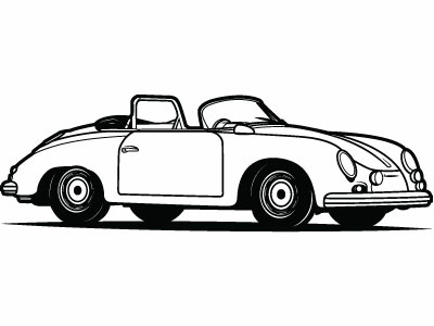 Retro Car Vector Art car drawing illustration monochrome vector vehicle