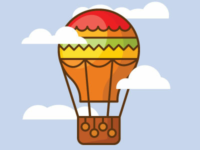 Hot Air Balloon air balloon cloud drawing illustration vector
