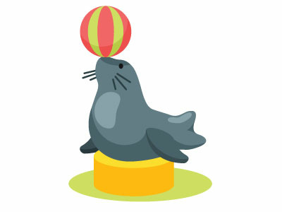 Circus Seal Vector Image animal circus illustration seal vector