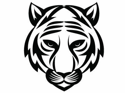 Ttiger Vector Art drawing illustration monochrome tiger vector