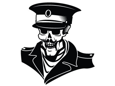 Skull Soldier Vector Art drawing illustration monochrome skull soldier vector