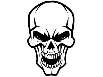 Angry Skull Vector drawing illustration monochrome skeleton skull vector