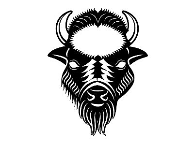 Buffalo vector image animal bison buffalo drawing illustration logotype monochrome vector