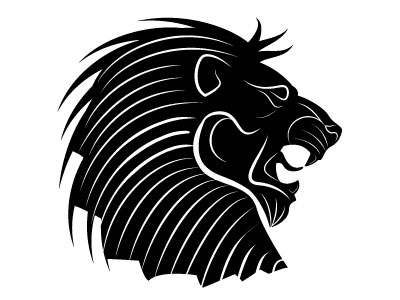 Lion head vector animal drawing illustration lion logotype monochrome silhouette vector