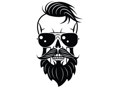 Hipster skull vector drawing hipster illustration monochrome people skull vector