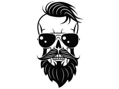 Hipster skull vector