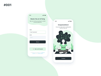 Sign up page - DailyUI#001 app app ui dailyui mindfulness signup ui