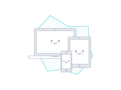 Device Trio device face icon illustration laptop phone tablet vector