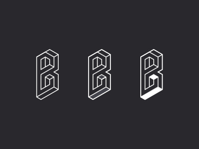 Impossible "B" logo adjustments b exploration impossible logo mark puzzle symbol