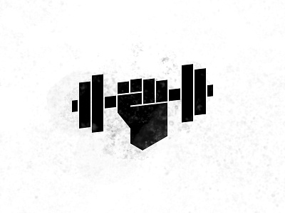 Crossfit webapp logo concept crossfit dumbell fist hand identity logo mark