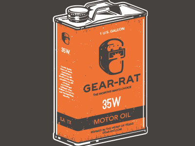GEAR-RAT Oilcan can gear rat logo oil oil can print vintage