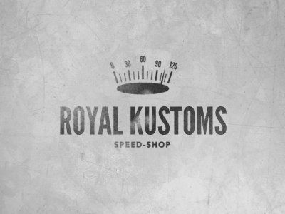 Royal Kustoms car crown flathead hot rod logo royalty speedometer