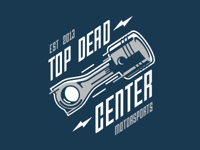 Top Dead Center engine lightning logo mechanic motor motorsports piston speed shop