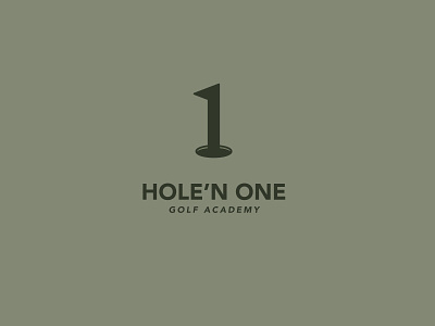 Hole'N One 1 flag golf logo number one typography