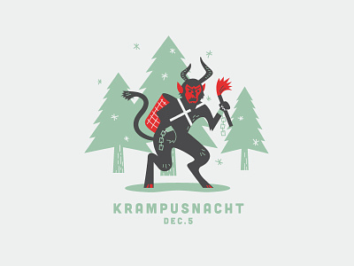 Krampusnacht christmas illustration krampus legend monster myth