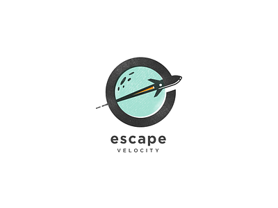 Escape designer e logo logo design negative space rocket space