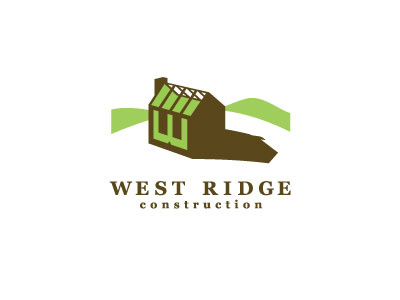 West Ridge building construction house logo w