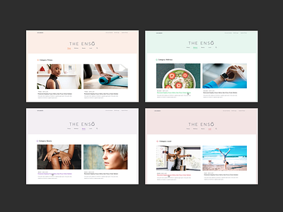 The Enso Blog Category Pages beauty blog branding color desktop digital fitness ui visual design website design wellness