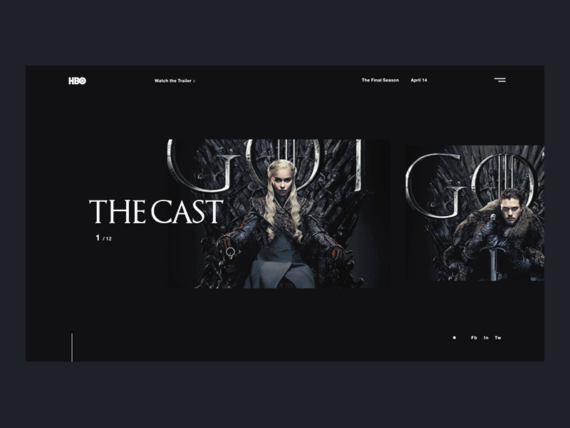 Game of Thrones Website Concept after effects animation desktop design exploration game of thrones hbo tv series ux uxdesign visual design website animation website design