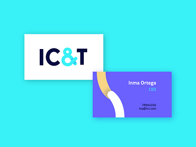 IC&T logo and presentation card branding design icon identity illustration logo type typography vector web