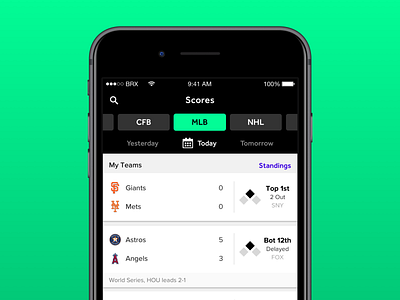 Live Scores 👀 app design bleacher report product design scores sports uiux user experience user interface