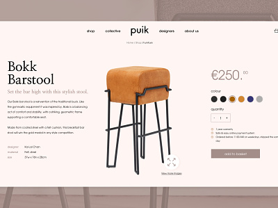 Puik Concept Redesign design ecommerce furniture ui