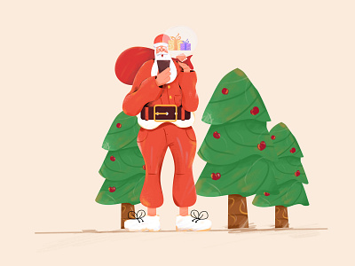 Santa with mobile