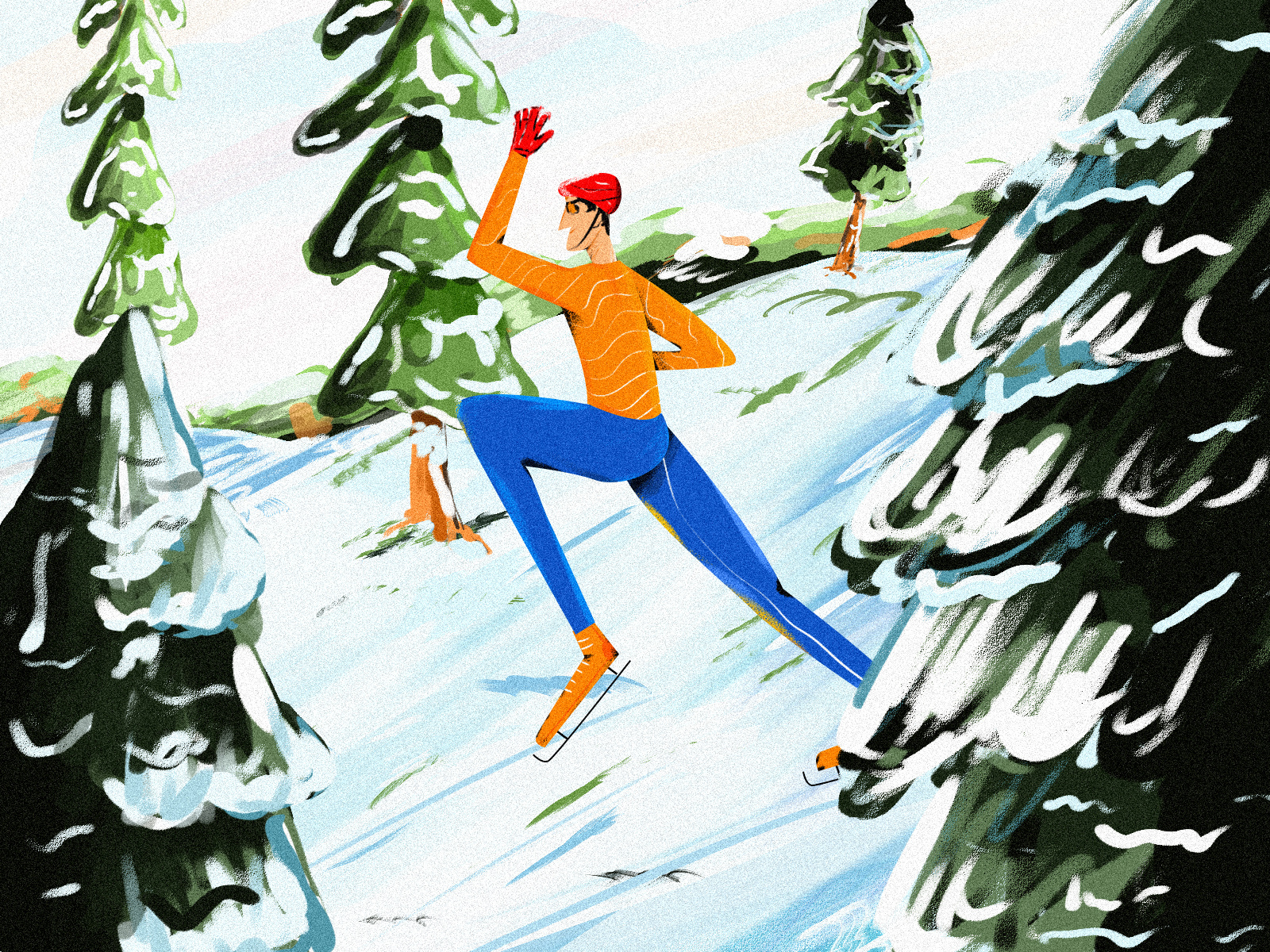 Avalanche Skating on Snow Illustration by Sarwar_shafi on Dribbble