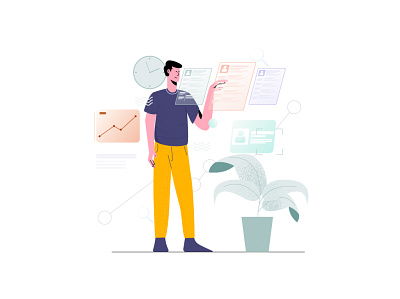 Multitasking Web Illustration 2d illustration illustration landing illustration landing page illustration office illustration web design web illustration web illustrations