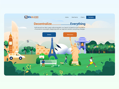 Money Transfer Hero Landing page illustration