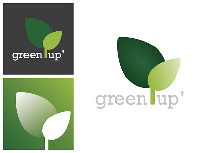 GreenUp logo ecology gradient green leaf logo