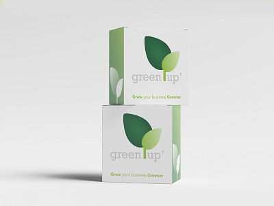 GreenUp box for stand event event branding gradient green leaf logo logodesign packaging vector