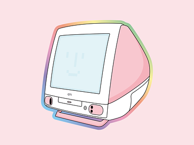 iMac G3 2d adobe aesthetics ai apple color colorful computer creative design dribbble icon illustration illustrator imac pantone pastel rose quartz susan kare vector
