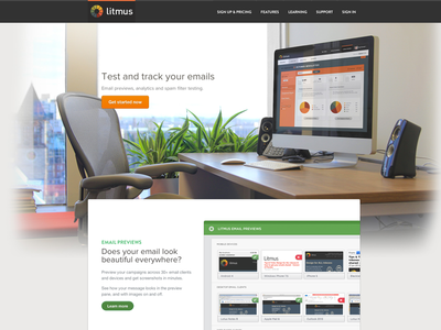 Litmus Redesign bright colors flat homepage landing page litmus litmus.com marketing minimal web web app website
