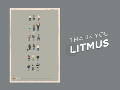 Thank you litmus characters gift illustration litmus litmus.com marketing people pixel pixel art poster
