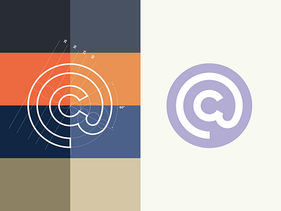 Curation mark & identity branding c circular curate identity logo mark purple