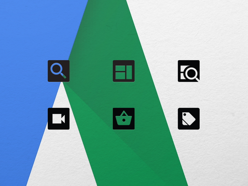 AdWords Campaign Icons adwords icons icon material design google ads campaigns search display shopping video