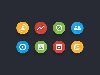Action icons circular colorful glyphs icon icons material material design promo